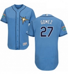 Mens Majestic Tampa Bay Rays 27 Carlos Gomez Light Blue Flexbase Authentic Collection MLB Jersey