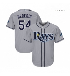 Mens Tampa Bay Rays 54 Guillermo Heredia Replica Grey Road Cool Base Baseball Jersey 