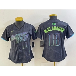 Women Tampa Bay Rays 18 Shane McClanahan Charcoal 2024 City Connect Limited Stitched Baseball Jersey 8