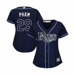 Womens Tampa Bay Rays 29 Tommy Pham Replica Navy Blue Alternate Cool Base Baseball Jersey 