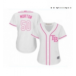 Womens Tampa Bay Rays 50 Charlie Morton Replica White Fashion Cool Base Baseball Jersey 