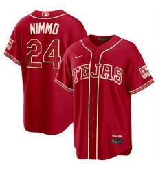 Men Texas Rangers  24 Brandon Nimmo Red 2026 City Connect Stadium Stitched Baseball Jersey