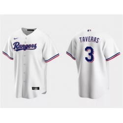 Men Texas Rangers 3 Leody Taveras White Cool Base Stitched Baseball Jersey