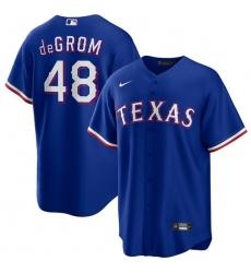 Men Texas Rangers 48 Jacob DeGrom Royal Cool Base Stitched Baseball Jersey