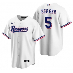 Men Texas Rangers 5 Corey Seager White Cool Base Stitched Baseball Jersey