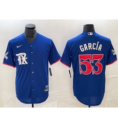 Men Texas Rangers 53 Adolis Garc EDa Royal City Connect Stitched Baseball Jersey