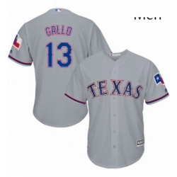 Mens Majestic Texas Rangers 13 Joey Gallo Replica Grey Road Cool Base MLB Jersey