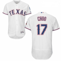 Mens Majestic Texas Rangers 17 Shin Soo Choo White Home Flex Base Authentic Collection MLB Jersey