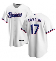 Men's Texas Rangers #17 Nathan Eovaldi White Cool Base Stitched Baseball Jersey