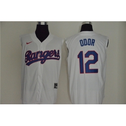 Rangers 12 Rougned Odor White Nike Cool Base Sleeveless Jerseys