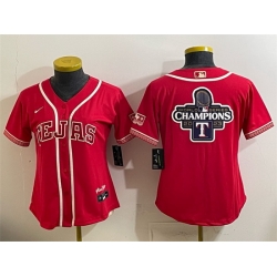 Women Texas Rangers Team Big Logo Red 2026 City Connect Stadium Stitched Baseball Jersey  