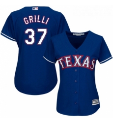 Womens Majestic Texas Rangers 37 Jason Grilli Replica Royal Blue Alternate 2 Cool Base MLB Jersey 