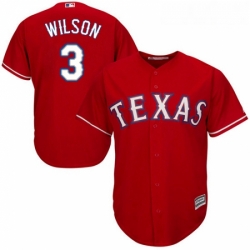 Youth Majestic Texas Rangers 3 Russell Wilson Authentic Red Alternate Cool Base MLB Jersey