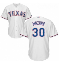 Youth Majestic Texas Rangers 30 Nomar Mazara Authentic White Home Cool Base MLB Jersey