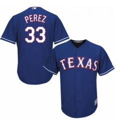 Youth Majestic Texas Rangers 33 Martin Perez Authentic Royal Blue Alternate 2 Cool Base MLB Jersey