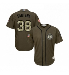 Youth Texas Rangers 38 Danny Santana Authentic Green Salute to Service Baseball Jersey 