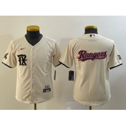 Youth Texas Rangers Cream Team Big Logo 2023 City Connect Stitched Baseball Jersey