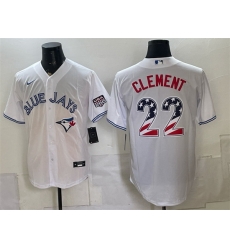Men Toronto Blue Jays  22 Ernie Clement White 2026 USA 250 Fourth of July Stitched Baseball Jersey