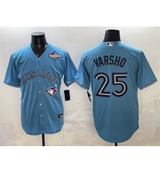 Men Toronto Blue Jays 25 Daulton Varsho Blue 2025 World Series Cool Base Stitched Baseball Jersey Men Toronto Blue Jays 25 Daulton Varsho Blue 2025 World Series Cool Base Stitched Baseball Jersey
