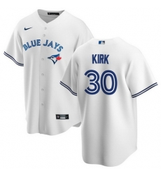 Men Toronto Blue Jays 30 Alejandro Kirk White Cool Base Stitched Jersey