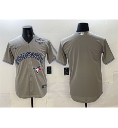 Men Toronto Blue Jays Blank Grey 2025 World Series Cool Base Stitched Baseball Jersey Men Toronto Blue Jays Blank Grey 2025 World Series Cool Base Stitched Baseball Jersey