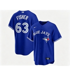 Men Toronto Blue Jays Braydon Fisher 63 Blue Away Flex Base Stitched Baseball Jersey