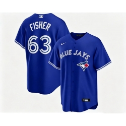 Men Toronto Blue Jays Braydon Fisher 63 Blue Away Flex Base Stitched Baseball Jersey