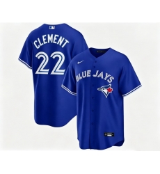 Men Toronto Blue Jays Ernie Clement 22 Blue Away Flex Base Stitched Baseball Jersey