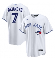 Men Toronto Blue Jays Kazuma Okamoto 7 White Home Limited Stitched Baseball Jersey