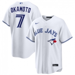 Men Toronto Blue Jays Kazuma Okamoto 7 White Home Limited Stitched Baseball Jersey