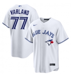 Men Toronto Blue Jays Louis Varland 77 White Home Limited Stitched Baseball Jersey