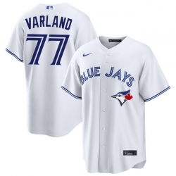 Men Toronto Blue Jays Louis Varland 77 White Home Limited Stitched Baseball Jersey