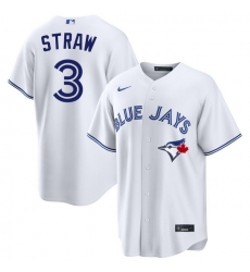 Men Toronto Blue Jays Myles Straw 3 White Home Limited Stitched Baseball Jersey