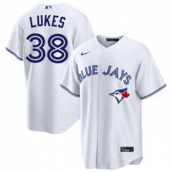 Men Toronto Blue Jays Nathan Lukes 38 White Home Limited Stitched Baseball Jersey