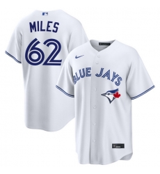 Men Toronto Blue Jays Spencer Miles 62 White Home Limited Stitched Baseball Jersey