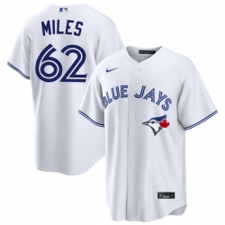 Men Toronto Blue Jays Spencer Miles 62 White Home Limited Stitched Baseball Jersey