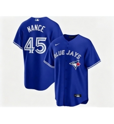 Men Toronto Blue Jays Tommy Nance 45 Blue Away Flex Base Stitched Baseball Jersey