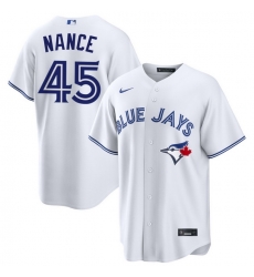 Men Toronto Blue Jays Tommy Nance 45 White Home Limited Stitched Baseball Jersey