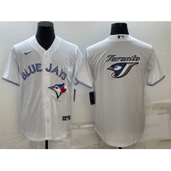 Men Toronto Blue Jays White Team Big Logo Cool Base Stitched Baseball Jersey