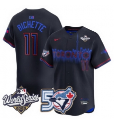 Men Women Youth Blue Jays 50th Patch 2025 World Series City Connect 11 Bichette Stitched Jersey 