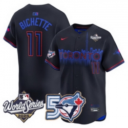 Men Women Youth Blue Jays 50th Patch 2025 World Series City Connect 11 Bichette Stitched Jersey 
