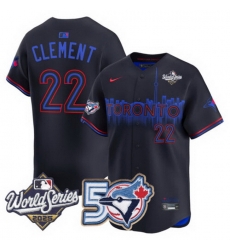 Men Women Youth Blue Jays 50th Patch 2025 World Series City Connect 22 Clement Stitched Jersey 