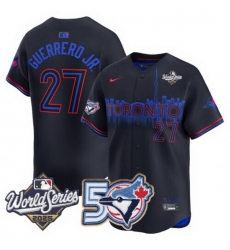 Men Women Youth Blue Jays 50th Patch 2025 World Series City Connect 27 Guerrero JR. Stitched Jersey 