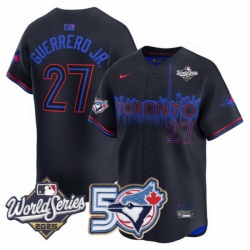 Men Women Youth Blue Jays 50th Patch 2025 World Series City Connect 27 Guerrero JR. Stitched Jersey 