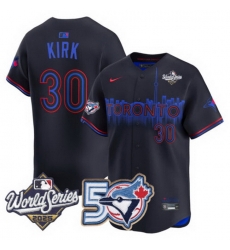 Men Women Youth Blue Jays 50th Patch 2025 World Series City Connect 30 Kirk Stitched Jersey Men Women Youth Blue Jays 50th Patch 2025 World Series City Connect 30 Kirk Stitched Jersey