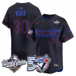 Men Women Youth Blue Jays 50th Patch 2025 World Series City Connect 30 Kirk Stitched Jersey 