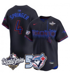 Men Women Youth Blue Jays 50th Patch 2025 World Series City Connect 4 Springer Stitched Jersey Men Women Youth Blue Jays 50th Patch 2025 World Series City Connect 4 Springer Stitched Jersey
