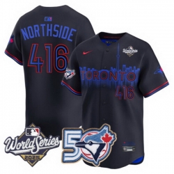 Men Women Youth Blue Jays 50th Patch 2025 World Series City Connect 416 Northside Stitched Jersey 