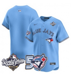 Men Women Youth Blue Jays 50th Patch 2025 World Series Powder Blue Team Blank Stitched Jersey Men Women Youth Blue Jays 50th Patch 2025 World Series Powder Blue Team Blank Stitched Jersey