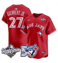 Men Women Youth Blue Jays 50th Patch 2025 World Series Red 27 Guerrero JR. Stitched Jersey 